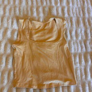 Orange Fitted Crop Tank Top